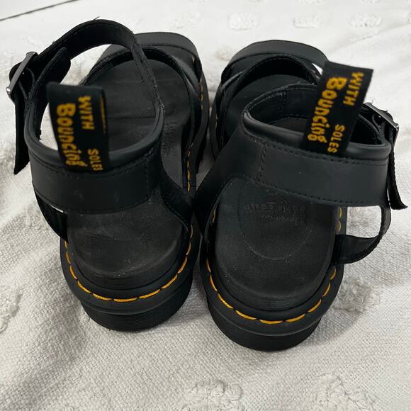 Dr. Martens Blaire Flatform Sandal Black Leather Women’s 9 Chunky Gladiator Goth - Picture 6 of 10